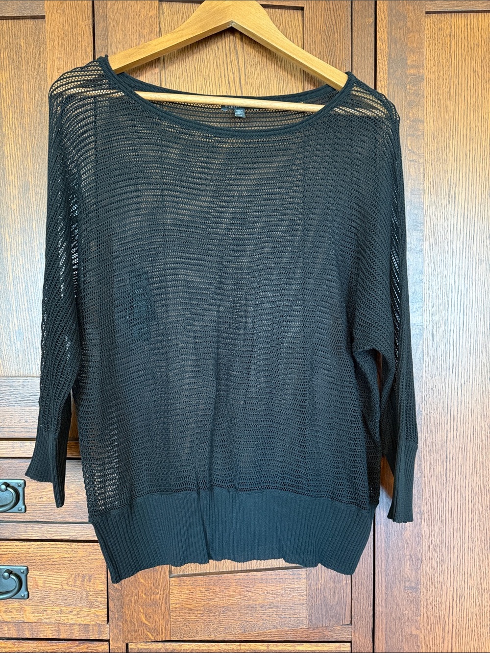 Eileen Fisher Bateau Neck Knit Sweater in Black